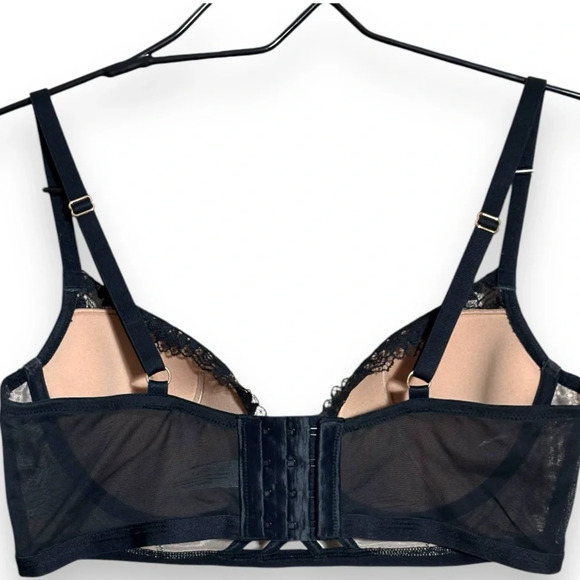 Adore Me NWOT Diara Contour Sexy Lace Black and Nude Underwire 36D Balconette - Picture 5 of 15